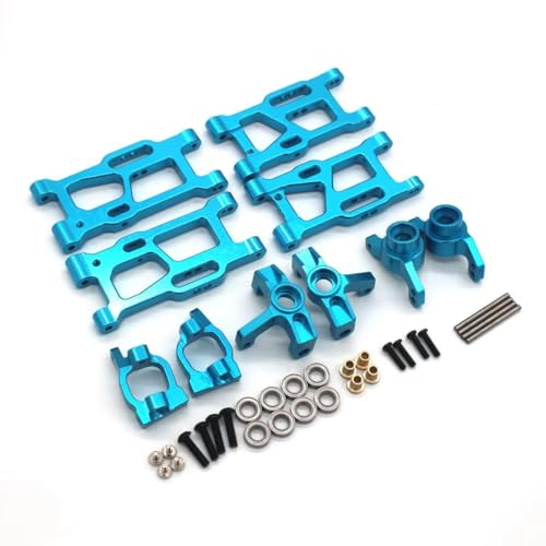 AKSDYIR RC Vorne Hinten Schwinge Für Rlaarlo AM-X12 AM-D12 14015 14005E Metall Für Swing Arm Lenkung Tasse Fünf-stück RC Teile Upgrade Zubehör(Sky Blue) von AKSDYIR