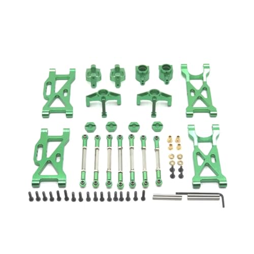 AKSDYIR RC Vorne Hinten Schwinge Für WLtoys 104001 104002 1/10 Metall Spurstange Lenkbecher Für Schwinge 7-teiliges Set RC Autoteile Upgrade(Green) von AKSDYIR