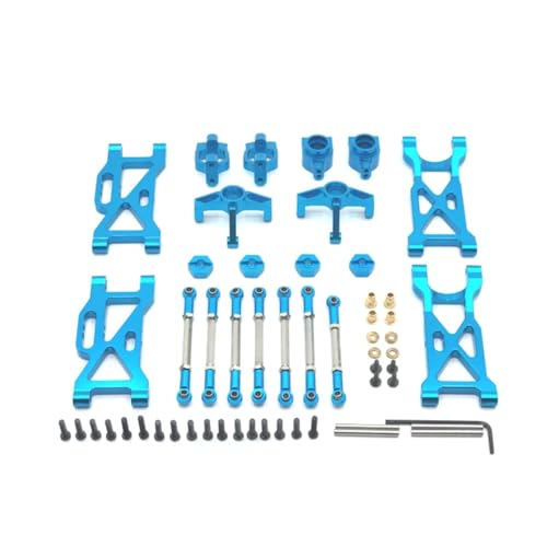 AKSDYIR RC Vorne Hinten Schwinge Für WLtoys 104001 104002 1/10 RC Autoteile Metall-Upgrade Spurstangen-Lenkbecher Für Schwinge 7-teiliges Set Upgrade-Zubehör(Blue) von AKSDYIR