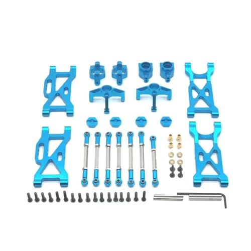 AKSDYIR RC Vorne Hinten Schwinge Für WLtoys 104001 RC-Auto-Ersatzteile, Upgrade-Metallsatz Hinterradbecher C-Sitz Vorderlenkbecher Zugstange Für Schwinge(Blue) von AKSDYIR