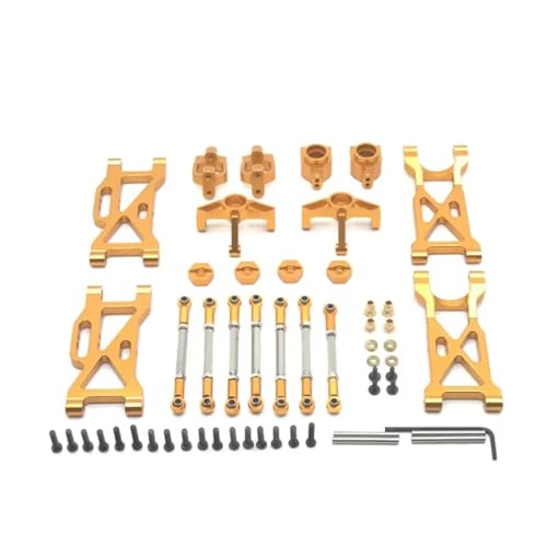 AKSDYIR RC Vorne Hinten Schwinge Für WLtoys 104001 RC-Auto-Ersatzteile, Upgrade-Metallsatz Hinterradbecher C-Sitz Vorderlenkbecher Zugstange Für Schwinge(Yellow) von AKSDYIR