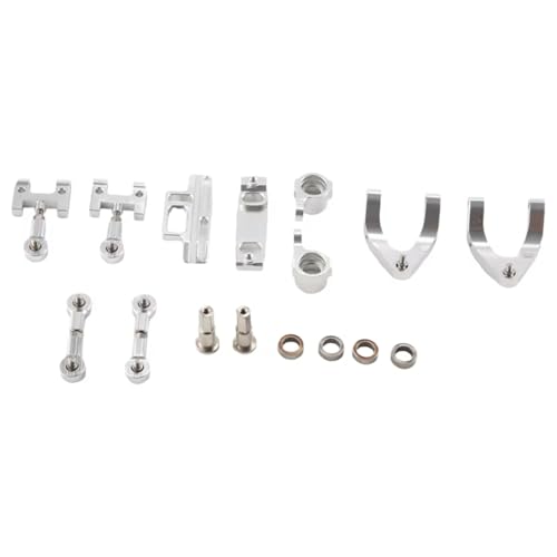 AKSDYIR RC Vorne Hinten Schwinge Für WPL D12 1/10 RC Auto Upgrade Teile Metall Lenkung Tasse Oberen Unteren Für Schaukel Arm Für Sitz Lenkung Slider Drehen Block(Silver) von AKSDYIR