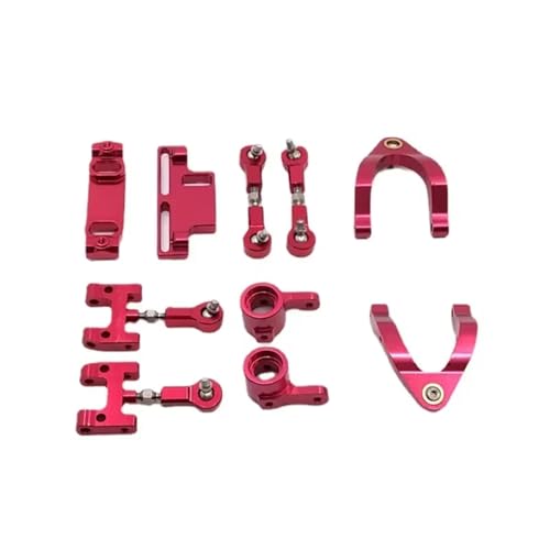 AKSDYIR RC Vorne Hinten Schwinge Für WPL D12 CNC Metall Oberen Unteren Für Schaukel Arm Lenkung Tasse Kugelgelenk Zubehör Set RC Auto Upgrades Teile(Red) von AKSDYIR