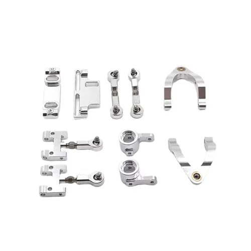 AKSDYIR RC Vorne Hinten Schwinge Für WPL D12 CNC Metall Oberen Unteren Für Schaukel Arm Lenkung Tasse Kugelgelenk Zubehör Set RC Auto Upgrades Teile(Silver) von AKSDYIR