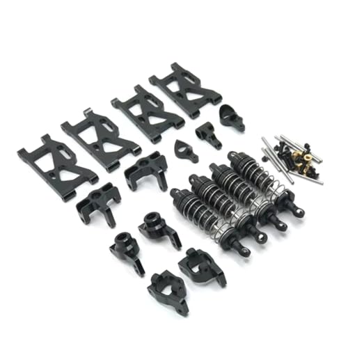 AKSDYIR RC Vorne Hinten Schwinge Für Wltoys 144010 144001 02 124017 16 18 124019 Metallaufhängungsarme Lenkblock C Für Sitzstoßdämpfer RC-Auto-Upgrade-Teile(Black) von AKSDYIR