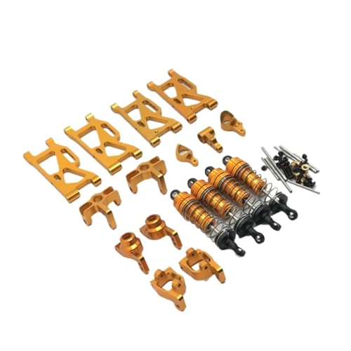 AKSDYIR RC Vorne Hinten Schwinge Für Wltoys 144010 144001 02 124017 16 18 124019 Metallaufhängungsarme Lenkblock C Für Sitzstoßdämpfer RC-Auto-Upgrade-Teile(Yellow) von AKSDYIR