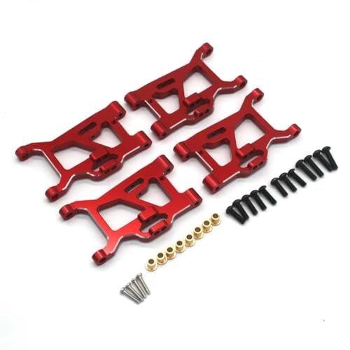 AKSDYIR RC Vorne Hinten Schwinge Für ZD Für Racing MT16 BX12 X12S MT14R PT14R 1/14 Fernbedienung Auto Teile Metall Vorne Und Hinten Saum Arme(Red,4PCS) von AKSDYIR