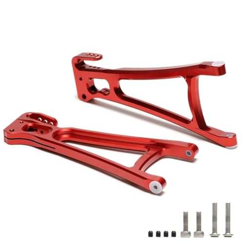 RC Vorne Hinten Schwinge Für Traxxas Für E-Revo ERevo 2,0 Für VXL 86086-4 1/10 2PCS Legierung Vorne Hinten Oberen Unteren Suspension Arme RC Auto Teile(Red,Front Upper) von AKSDYIR