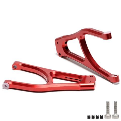 RC Vorne Hinten Schwinge Für Traxxas Für E-Revo ERevo 2,0 Für VXL 86086-4 1/10 2PCS Legierung Vorne Hinten Oberen Unteren Suspension Arme RC Auto Teile(Red,Rear Lower) von AKSDYIR