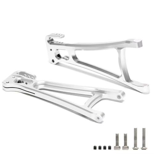 RC Vorne Hinten Schwinge Für Traxxas Für E-Revo ERevo 2,0 Für VXL 86086-4 1/10 2PCS Legierung Vorne Hinten Oberen Unteren Suspension Arme RC Auto Teile(Silver,Front Upper) von AKSDYIR