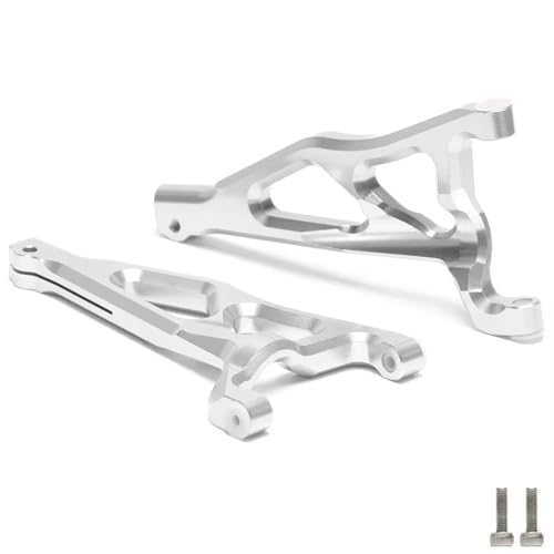 RC Vorne Hinten Schwinge Für Traxxas Für E-Revo ERevo 2,0 Für VXL 86086-4 1/10 2PCS Legierung Vorne Hinten Oberen Unteren Suspension Arme RC Auto Teile(Silver,Rear Upper) von AKSDYIR