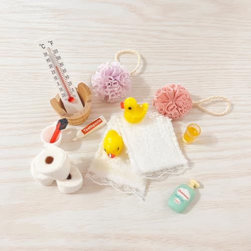 Wichtel Zubehör,15pcs Miniatur Wichtelzubehör Bade-Set für Wichteltür Weihnachten Deko und Puppenhaus, Wichtel Wasch Set Badeutensilien mit Mini Zahnpasta Zahnbürste Badeschwamm Ente Klopapier Rollen Wichtel Zubehör,15pcs Miniatur Wichtelzubehör Bade-Set für Wichteltür Weihnachten Deko und Puppenhaus, Wichtel Wasch Set Badeutensilien mit Mini Zahnpasta Zahnbürste Badeschwamm Ente Klopapier Rollen von AKSXU