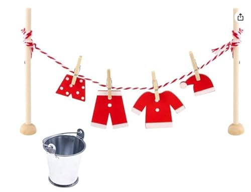 Wichtel Zubehör Wäscheständer Set, 12 Pcs Miniatur Weihnachten Wichtelzubehör Wäscheständer für Wichteltür Weihnachten Deko und 1/12 Puppenhaus Wichtel Zubehör Wäscheständer Set, 12 Pcs Miniatur Weihnachten Wichtelzubehör Wäscheständer für Wichteltür Weihnachten Deko und 1/12 Puppenhaus von AKSXU