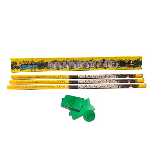 AKTIVHANDEL Brandstifter, 3 Allwetter-Zündlichter für Feuerwerk und Böller, Feuerwerk der Kategorie F1, für Silvester, Geburtstag und andere Feiern, inkl. Einkaufswagenchip von AKTIVHANDEL