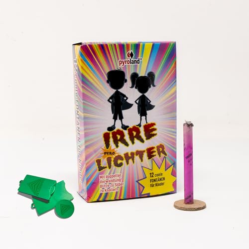 AKTIVHANDEL Irre Lichter, 12 Fontänen für Kinder, mit verschiedenen Phasen, Tischfeuerwerk für Geburtstag, Hochzeit und andere Feiern, inkl. Einkaufswagenchip von AKTIVHANDEL
