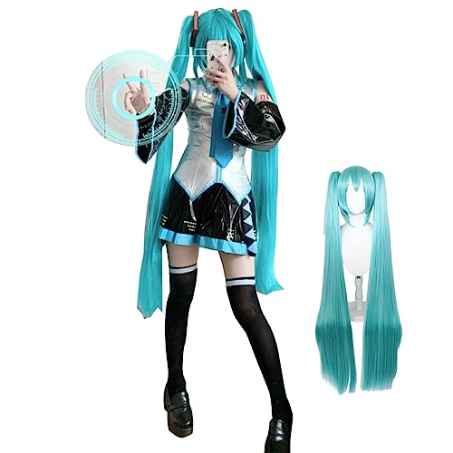 AKTOTO Anime-Cosplay-Kostüm für Damen, Halloween, Cosplay, komplettes Set von Uniformen mit Perücke, Pferdeschwanz-Zopf von AKTOTO