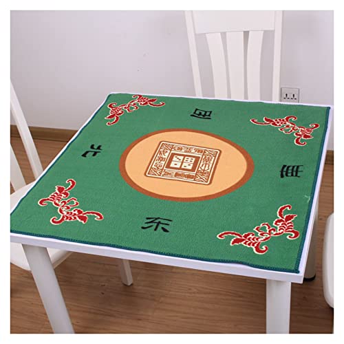 ALANIZ Mahjong-Tischmatte, rutschfeste Mahjong-Tisch-Abdeckmatte, universelle Mahjong/Paigow/Poker/Dominos/Spieltisch-Abdeckung, rutschfeste Matte, rot, 78 x 78 cm (Color : Green, Size : 78 * 78 cm) von ALANIZ