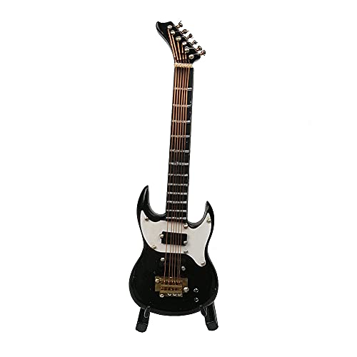 ALANO schwarzes Mini-Gitarrenmodell mit schwarzem Karton Mini-Musikinstrumenten-Dekormodell mit Ständer von ALANO