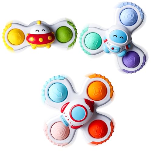ALASOU 3 x Pop-Saugnapf-Spielzeug für 1 Jahr alte Jungen und Mädchen, Neuheit, rotierende Tops, Kleinkind-Spielzeug, Alter 1–2, sensorisches Baby-Badespielzeug für Kleinkinder im Alter von 1–3, 12, 18 ALASOU 3 x Pop-Saugnapf-Spielzeug für 1 Jahr alte Jungen und Mädchen, Neuheit, rotierende Tops, Kleinkind-Spielzeug, Alter 1–2, sensorisches Baby-Badespielzeug für Kleinkinder im Alter von 1–3, 12, 18 von ALASOU