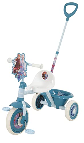 Dreirad aus Metall mit schwenkbarem Hintergriff und Spielzeugkorb von ALBRI