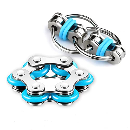 Fahrradkette, Fidget-Spielzeug-Set, 6 Rollenkette und Schlüsselkette für ADHS, ADD, Autismus, Angstlinderung für Erwachsene und Jugendliche von ALDMIO