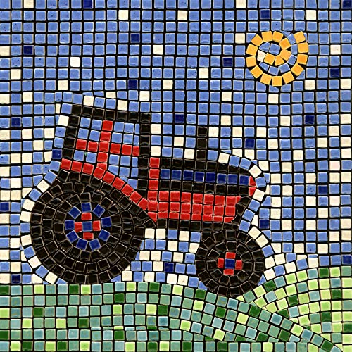 Mosaik bastelset, DIY 20x20cm, Traktor von ALEA Mosaic