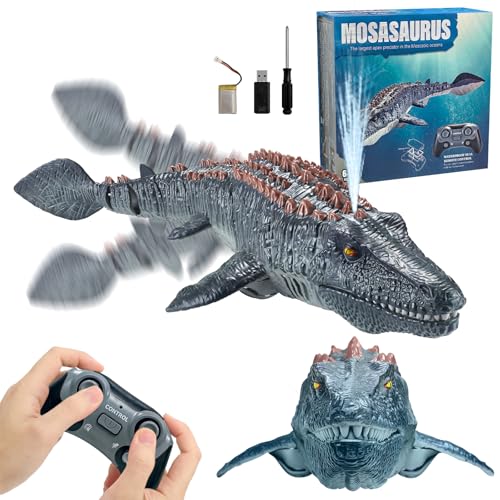 ALEENFOON Ferngesteuertes Mosasaurus Boot mit Sprühnebel, RC Ferngesteuertes Wasserboot Dual Propeller Ferngesteuertes Dinosaurier Boot, 2.4GHz Ferngesteuerte Mosasaurus Spielzeug Boot für Kinder ALEENFOON Ferngesteuertes Mosasaurus Boot mit Sprühnebel, RC Ferngesteuertes Wasserboot Dual Propeller Ferngesteuertes Dinosaurier Boot, 2.4GHz Ferngesteuerte Mosasaurus Spielzeug Boot für Kinder von ALEENFOON