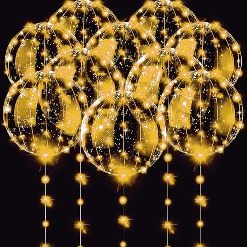 10 Stk Leuchtende Luftballons, 24 Zoll Bobo Led Ballons, Durchsichtige Led Luftballons Leuchtend mit 3m 30 Led Lichterketten, Warmweiß Led Bobo Ballon für Geburtstag,Hochzeit,Valentinstag,Weihnachten 10 Stk Leuchtende Luftballons, 24 Zoll Bobo Led Ballons, Durchsichtige Led Luftballons Leuchtend mit 3m 30 Led Lichterketten, Warmweiß Led Bobo Ballon für Geburtstag,Hochzeit,Valentinstag,Weihnachten von ALEGRE