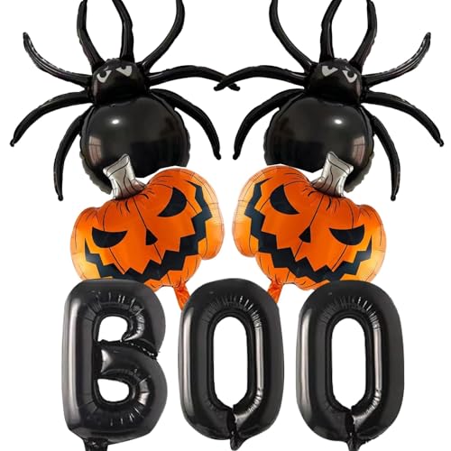 ALEGRE® 6 Stk Halloween Deko Spinnen Kürbis BOO Ballon von ALEGRE