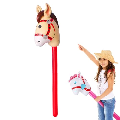 ALEGRE® Aufblasbare Pferdekopfstäbe Luftballons,Aufblasbares Pferd Luftballon Rot,Pferde Geburtstagsdeko Junge Mädchen,Aufblas Pferde Ballon für Geburtstag, Baby Shower, Cowboy Thematische Party Deko von ALEGRE