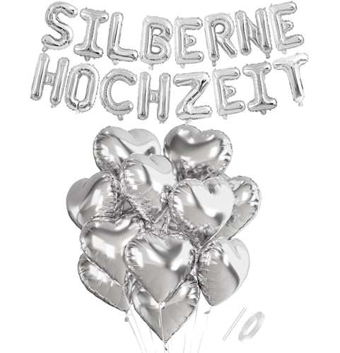 ALEGRE® Herz Silberne Hochzeit Luftballons von ALEGRE
