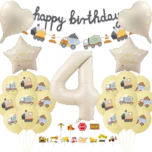 ALEGRE Bagger Geburtstag Deko 4 Jahr von ALEGRE