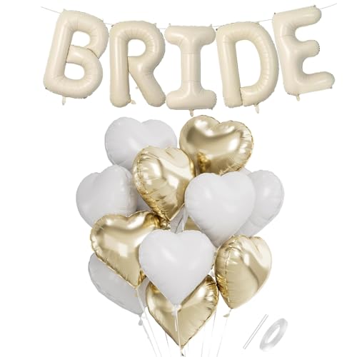 ALEGRE Bride to Be Deko mit Herz Folienballon, Cremeweiß Bride to Be Ballon, Jga Deko, Junggesellenabschied Frauen Deko Jga Ballons, Bride Deko für Verlobung,Bachelorette,Jahrestag,Hochzeit Party Deko ALEGRE Bride to Be Deko mit Herz Folienballon, Cremeweiß Bride to Be Ballon, Jga Deko, Junggesellenabschied Frauen Deko Jga Ballons, Bride Deko für Verlobung,Bachelorette,Jahrestag,Hochzeit Party Deko von ALEGRE