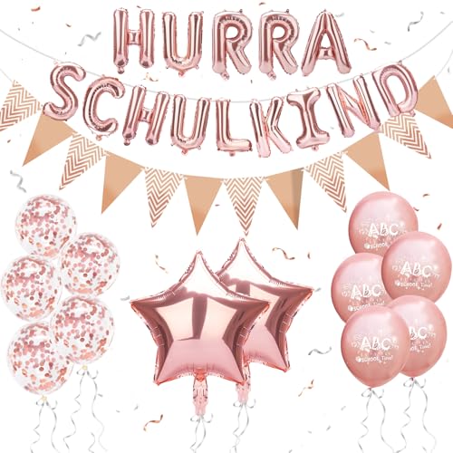 ALEGRE Deko Einschulung Luftballons Set (Rosegold) von ALEGRE