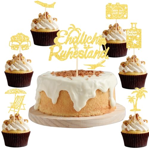 ALEGRE Tortendeko Ruhestand Cake Topper,8 Stück Endlich Ruhestand Kuchen Deko Gold,Glitzer Rente Deko Torten,Ruhestand Cupcake Topper,Papier Ruhestand Deko Kuchen Rentnerin 2025 für Frauen Männer ALEGRE Tortendeko Ruhestand Cake Topper,8 Stück Endlich Ruhestand Kuchen Deko Gold,Glitzer Rente Deko Torten,Ruhestand Cupcake Topper,Papier Ruhestand Deko Kuchen Rentnerin 2025 für Frauen Männer von ALEGRE