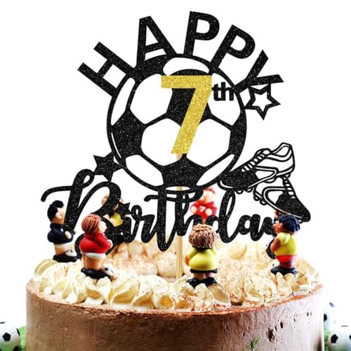 ALEGRE® Fussball Tortendeko 7 Geburtstag, Fussball Deko 7. Geburtstag Kinder, Tortendeko Fussball, Fussball Deko Torte Kuchendeko, Fußball Tortendeko für Junge Fußball Sport Thema Geburtstag Party ALEGRE® Fussball Tortendeko 7 Geburtstag, Fussball Deko 7. Geburtstag Kinder, Tortendeko Fussball, Fussball Deko Torte Kuchendeko, Fußball Tortendeko für Junge Fußball Sport Thema Geburtstag Party von ALEGRE