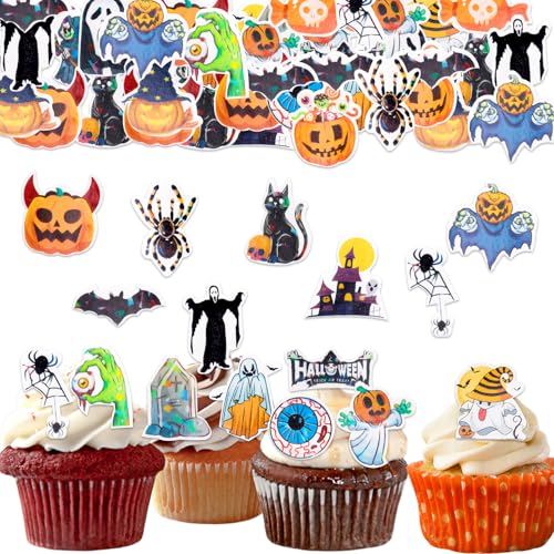 ALEGRE Halloween Tortendeko Essbar - 60 Stück Geister Bat Cupcake Topper, Kuchen Deko für Torten, Party Supplies ALEGRE Halloween Tortendeko Essbar - 60 Stück Geister Bat Cupcake Topper, Kuchen Deko für Torten, Party Supplies von ALEGRE