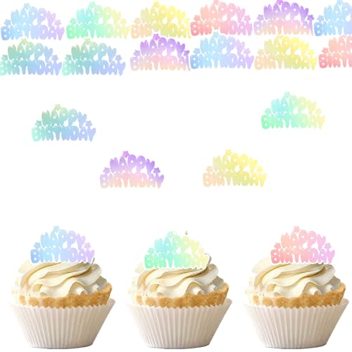 ALEGRE Happy Birthday Tortendeko Essbar,48 Stück Essbare Cupake Topper Geburtstag,Bunt Kuchen Deko Geburtstag,Esspapier Tortendeko Geburtstag,Muffin Deko Geburtstag für Mädchen Jungen Frauen Mann ALEGRE Happy Birthday Tortendeko Essbar,48 Stück Essbare Cupake Topper Geburtstag,Bunt Kuchen Deko Geburtstag,Esspapier Tortendeko Geburtstag,Muffin Deko Geburtstag für Mädchen Jungen Frauen Mann von ALEGRE