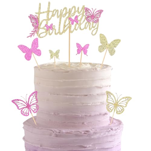 ALEGRE Schmetterlinge Cake Topper (Rosa) von ALEGRE