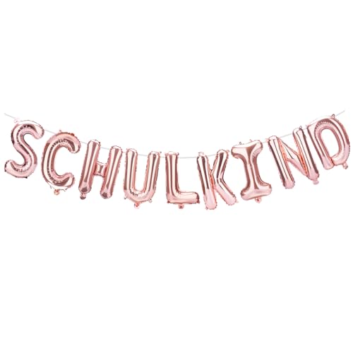 Schulkind Folienballon Rosegold, Einschulung Deko Luftballon Girlande Banner, 2025 Schulanfang Deko Einschulung Mädchen Junge,Hängende Schulkind Ballon für Einschulungsfeier,Schuleinführung Party Deko von ALEGRE