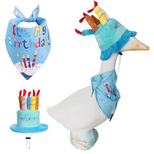 ALINUOYQ Gänse-Outfit Happy Birthday Veranda Gans Outfits mit Geburtstagsmütze und Geburtstags Bandanas Yard Gans Outfits Happy Birthday Gans Kostüm for Gänse Enten Dekorationen ALINUOYQ Gänse-Outfit Happy Birthday Veranda Gans Outfits mit Geburtstagsmütze und Geburtstags Bandanas Yard Gans Outfits Happy Birthday Gans Kostüm for Gänse Enten Dekorationen von ALINUOYQ