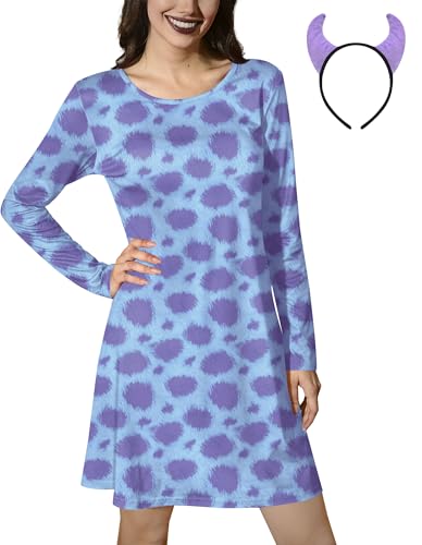 Halloween-Kostüm für Damen, Schaukel für Erwachsene, Grafik-Party-Outfit, A-Linie, hübsches Sulivon, lustiges Cosplay-Kostüm, Blau, Größe XXL Halloween-Kostüm für Damen, Schaukel für Erwachsene, Grafik-Party-Outfit, A-Linie, hübsches Sulivon, lustiges Cosplay-Kostüm, Blau, Größe XXL von ALIREVERIE