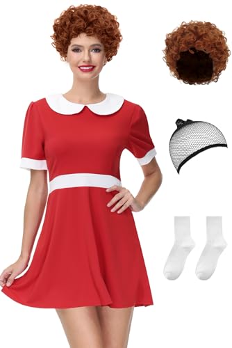 Leichtes Mini-Puppenkleid für Damen, Vintage, Urlaub, Aniee, Party, Peter-Pan-Kragen, kurzärmelig, Rot, Größe XXL von ALIREVERIE