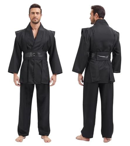 ALIZIWAY Jedi-Kostüm für Erwachsene, Weltraumritter, Basic-Kampf-Outfit, Herren-Tunika, Gürtel und Hose, Set – perfekt für Halloween, Renaissance-Feen, Cosplay, Y142L ALIZIWAY Jedi-Kostüm für Erwachsene, Weltraumritter, Basic-Kampf-Outfit, Herren-Tunika, Gürtel und Hose, Set – perfekt für Halloween, Renaissance-Feen, Cosplay, Y142L von ALIZIWAY