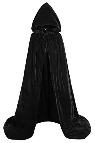 ALIZIWAY Kapuzenumhang wendbarer Samtumhang gefüttert mit Satin Renaissance Mittelalter Halloween Weihnachten Cosplay Kostüm, 220 cm breiter Saum – schwarzer Samt und schwarzer Satin, L ALIZIWAY Kapuzenumhang wendbarer Samtumhang gefüttert mit Satin Renaissance Mittelalter Halloween Weihnachten Cosplay Kostüm, 220 cm breiter Saum – schwarzer Samt und schwarzer Satin, L von ALIZIWAY