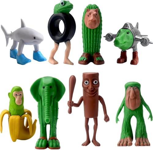 ALKNOT - 8PCS Tung Tung Tung Sahur Figur,Tralalero Tralala Figur,Italian Brainrot Figures,Italian Brainrot Meme Shark Figures,Bombardino Crocodilo,Brainrot Animals Figurines von ALKNOT