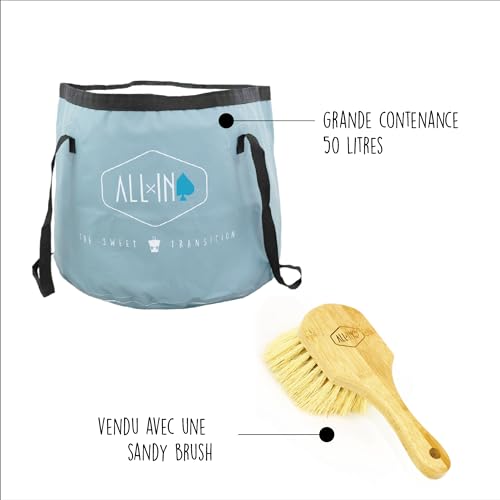 ALL-IN CLEANKIT23 Reinigungsset mit wasserdichter Wickeltasche, multifunktional, 50 l und Sandbürste, Durchmesser 50 cm, für den Innenbereich, Pop 80 von ALL-IN