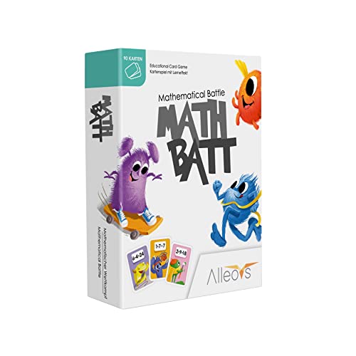 ALLEOVS® Math-Batt Mathematik - Lernspiel für Kinder ab 7 Jahren - Einmaleins Spiel mit 90 Lernkarten - Kartenspiel für die ganze Familie - Kinderspiel für das 1x1 lernen von ALLEOVS