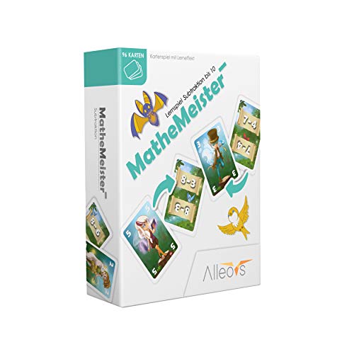 ALLEOVS® Mathemeister Minus- Mathe Lernspiel für Subtraktion Minusrechnen Lernen – Grundschule Minus Kopfrechnen Rechenspiel Mathespiel für Kinder ab 6 Jahren (2-4 Spieler) von ALLEOVS