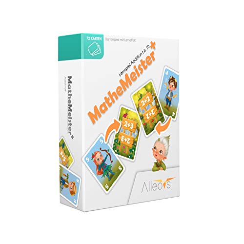 ALLEOVS® Mathemeister PLUS+ Lernspiel für Addition Plusrechnen –Blitzrechen im Kopf - Mathematik Summieren Grundschule Reaktionsspiel für Kinder ab 6 Jahren (2-4 Spieler) von ALLEOVS